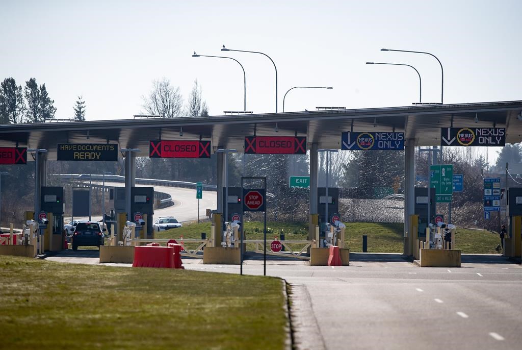 The U.S. port of entry into Blaine, Wash., is seen at a very quiet Douglas-Peace Arch border crossing, amid concerns about the spread of the coronavirus in Surrey, B.C., on Wednesday, March 18, 2020.