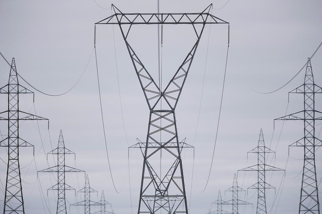 Manitoba Hydro power lines are photographed just outside Winnipeg, Monday, May 1, 2018.