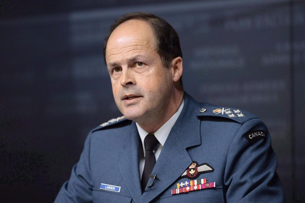 General Tom Lawson, Chief of the Defence Staff, speaks at a news conference in Ottawa on April 30, 2015.