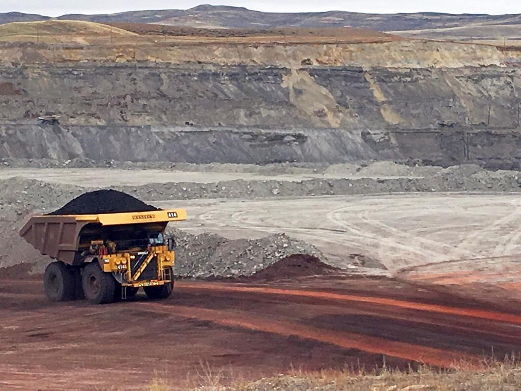 In this March 28, 2017, file photo, a dump truck hauls coal at Contura Energy's Eagle Butte Mine near Gillette, Wyo. 