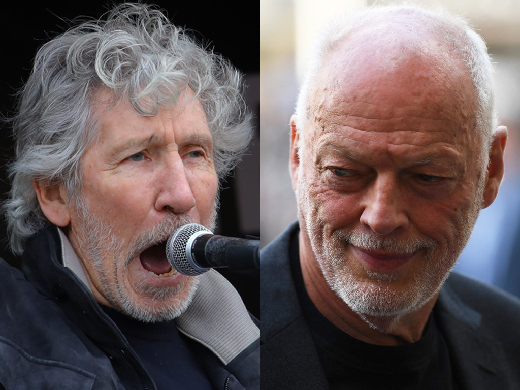 (L-R) Former Pink Floyd bandmates Roger Waters and David Gilmour.