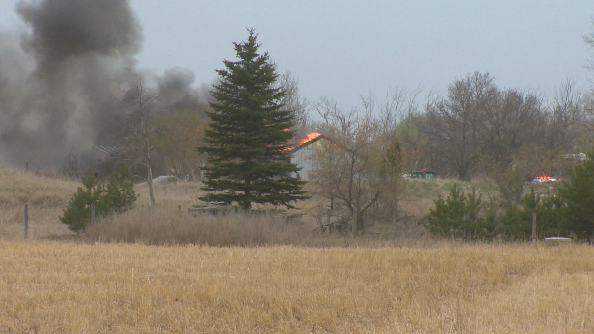 Saskatoon Fire Department fights fire south of city - image
