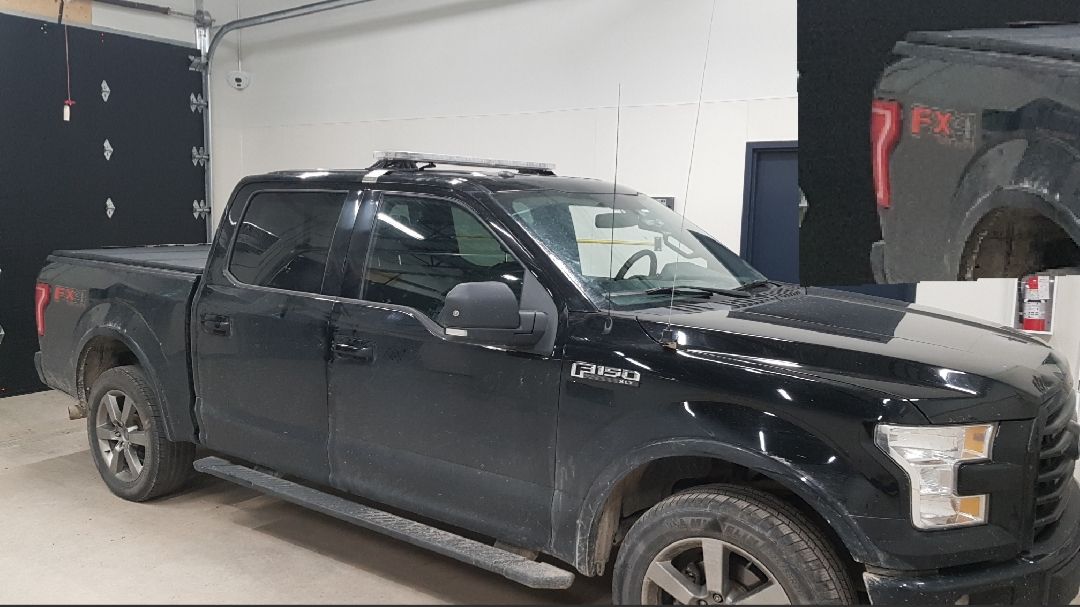 Saugeen Shores police say they located multiple police lights on the truck along with a police speaker, microphone, and radio inside.