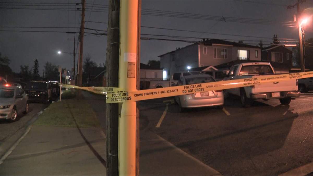 Calgary police investigate a shooting in the 300 block of 2 Avenue Northeast on Wednesday, May 20, 2020.