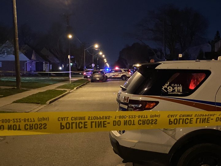 Police at the scene of a fatal shooting in the area of Tower Drive and Lawrence Avenue East on May 2.