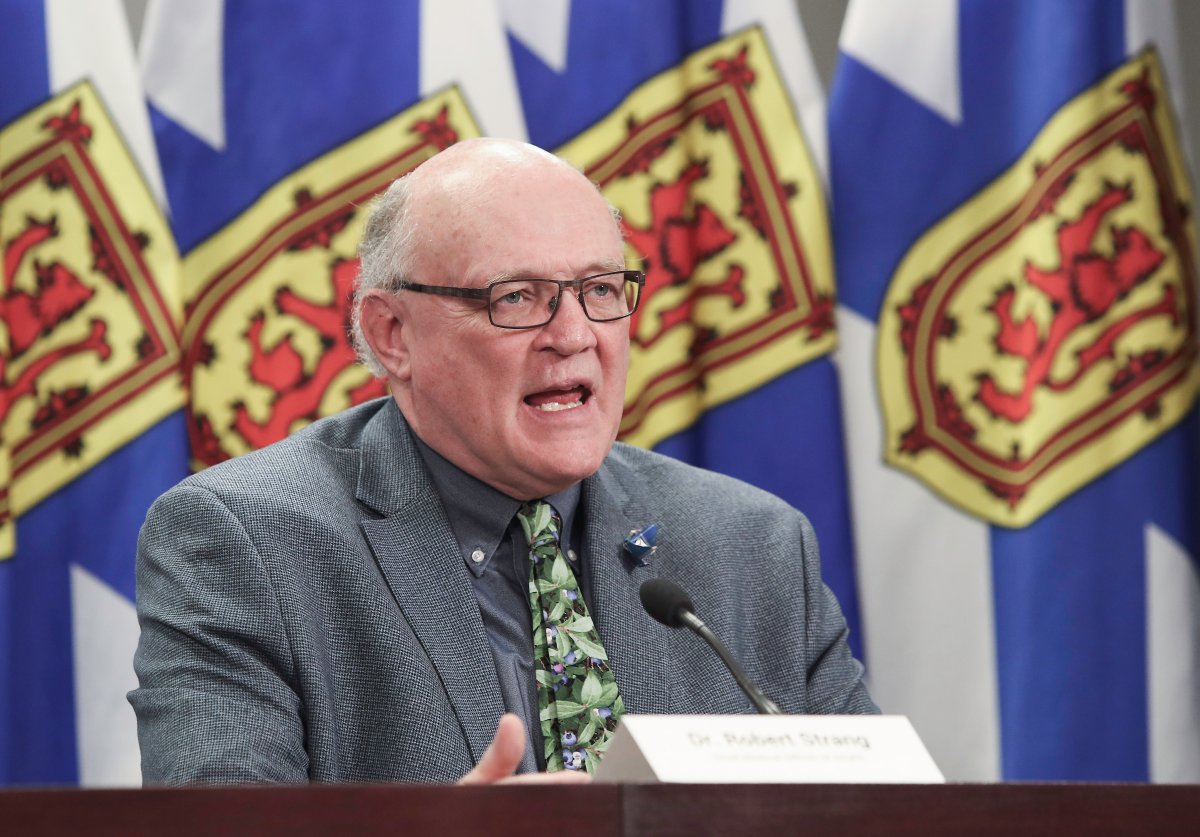 Dr. Robert Strang, Nova Scotia's chief public health officer, speaks at a press briefing in Halifax on Tuesday, May 19, 2020.