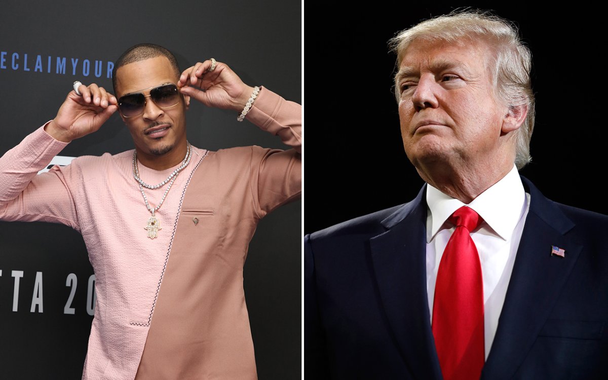 (L-R): Rapper T.I. and U.S. President Donald Trump.
