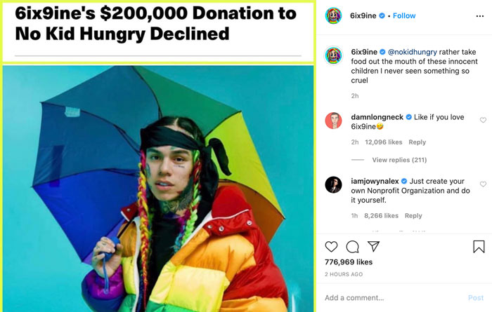 6ix9ine/Instagram/Screenshot