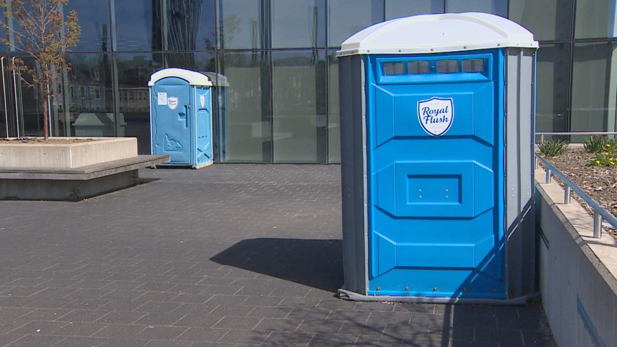 HRM installed two portable toilets, with handwashing stations to come, to support those in need of public washrooms during the COVID-19 pandemic. 