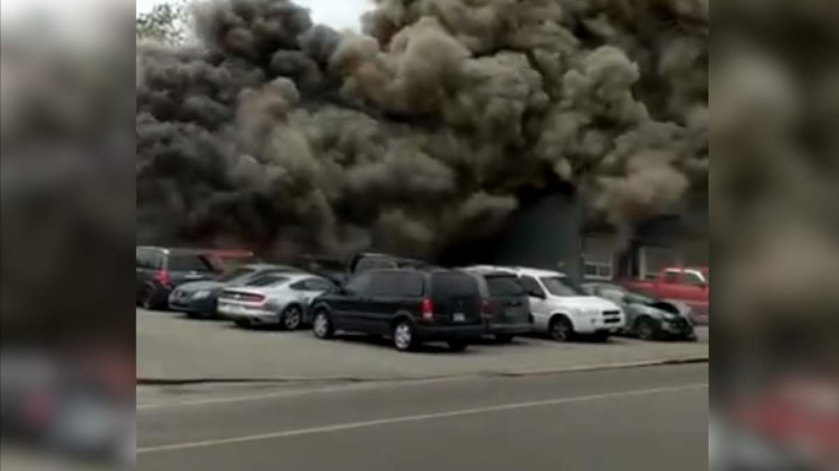 Residents in Thorold were asked by firefighters to stay indoors while a blaze raged on at Ormond Street and St. David Street East.