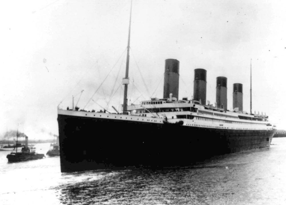 In this April 10, 1912 file photo the Titanic leaves Southampton, England on her maiden voyage.