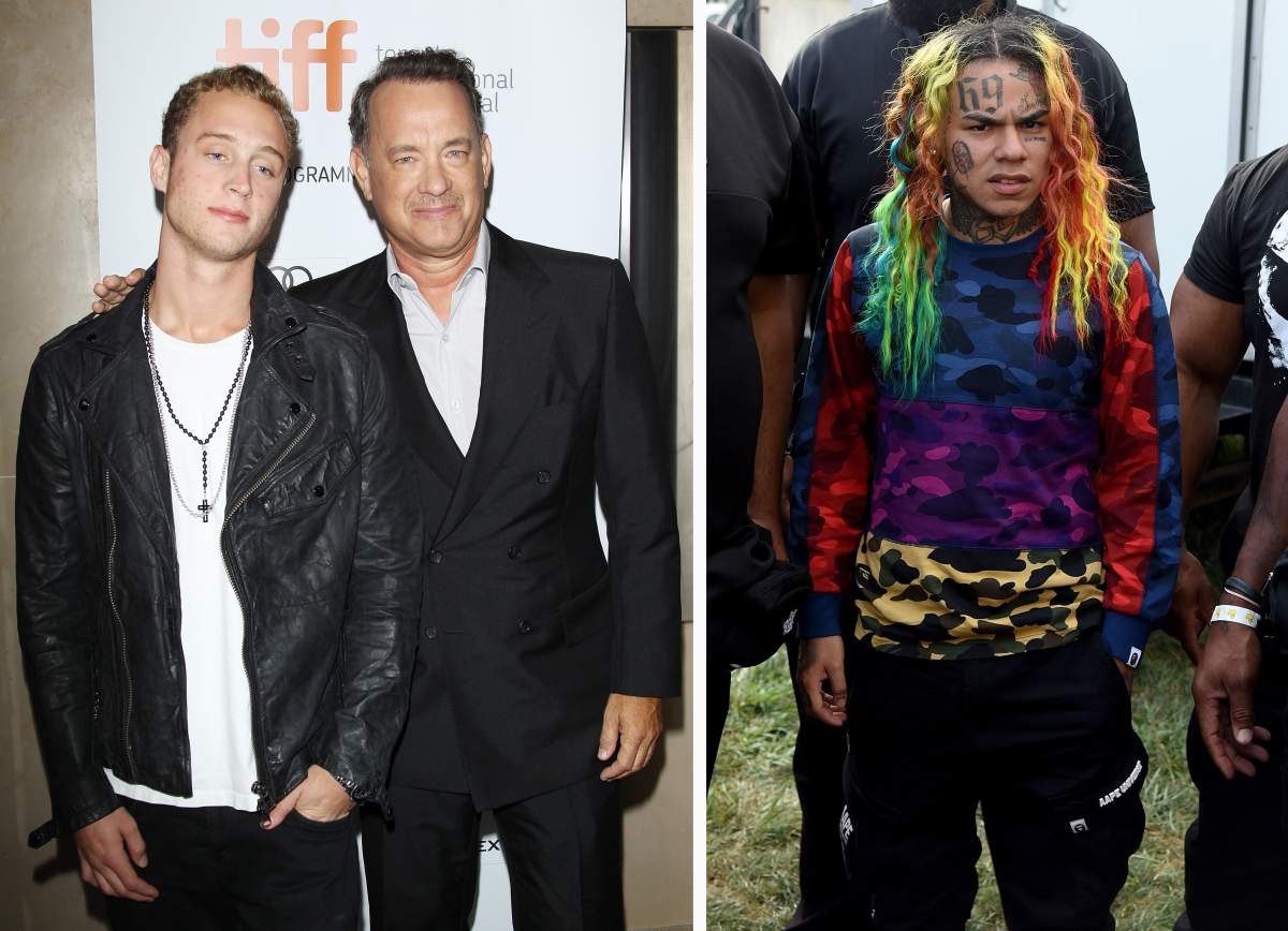 (L-R): Chet Hanks, Tom Hanks and Tekashi 6ix9ine.