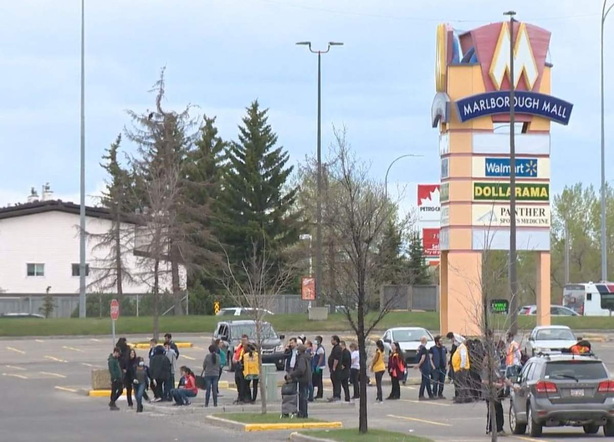 Police responded to a bomb threat at a northeast Calgary mall on Monday, May 18, 2020.
