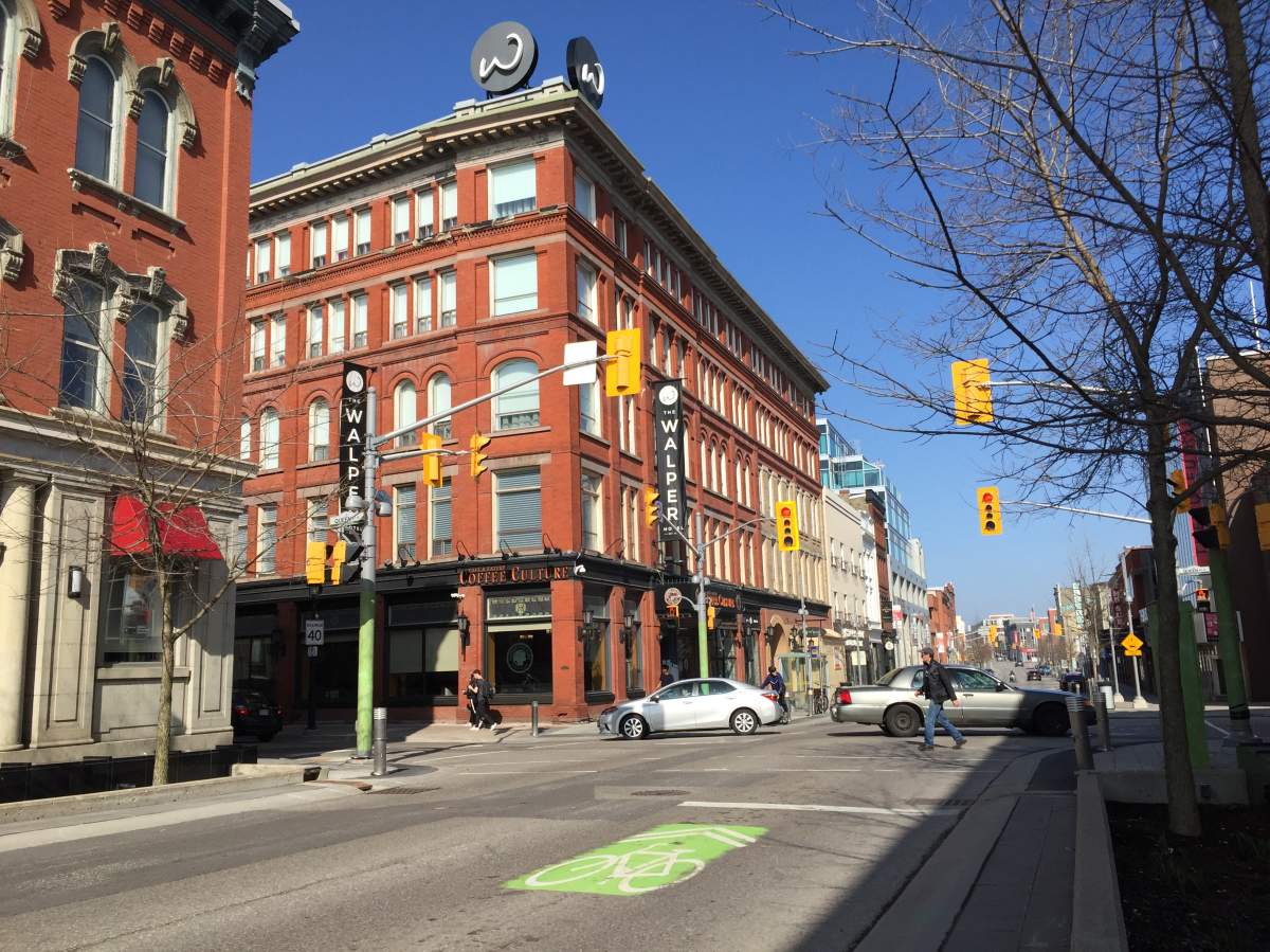 The Walper Hotel can be seen on King Street in downtown Kitchener.