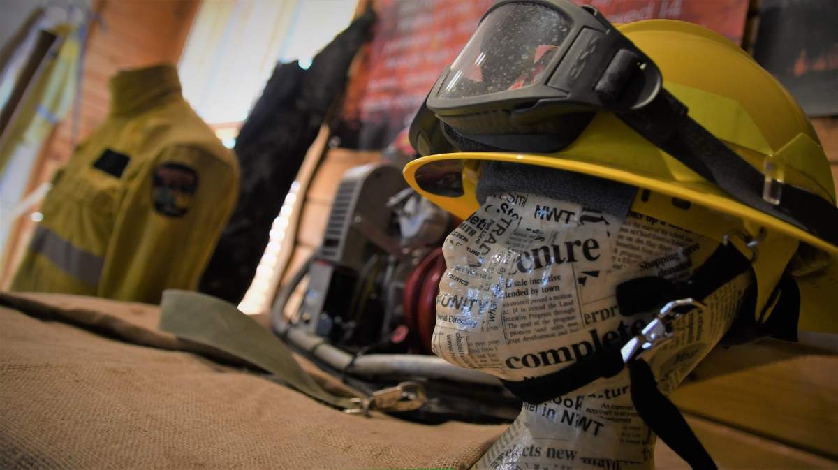 Equipment that was actually used by volunteers and professionals to fight the 2019 Chuckegg Creek wildfire is now on display in High Level.