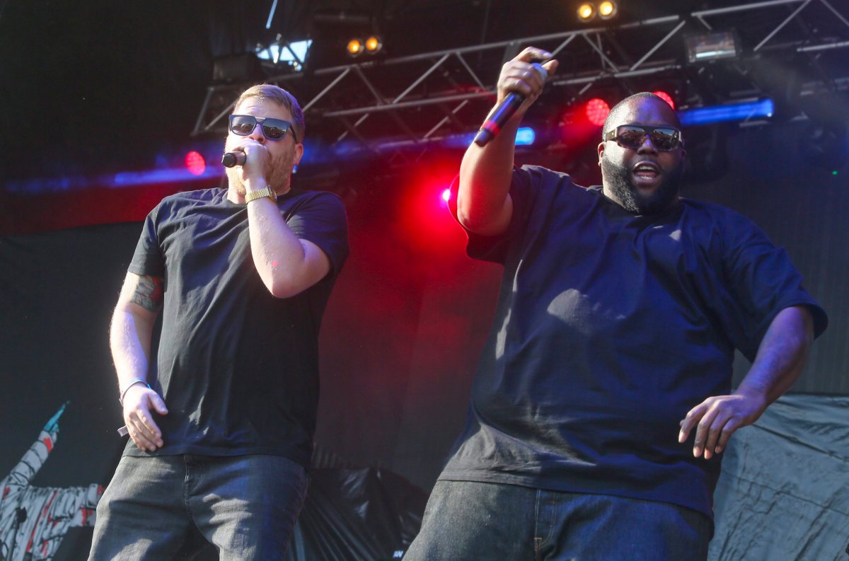 Run The Jewels' El-P and Killer Mike, right, perform at the Austin City Limits Music Festival in Zilker Park on Oct. 2, 2015, in Austin, Texas.