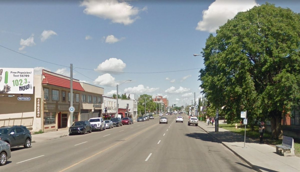 Edmonton's 107 Avenue between 101 and 102 streets. 