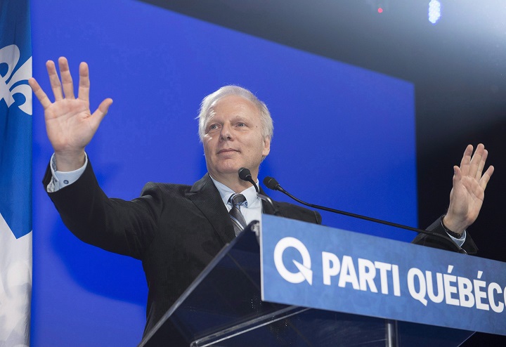 In this 2016 file photo then Parti Québécois leader Jean-François Lisée waves to supporters. Four candidates are in the running to replace him two years after he resigned. Friday, June 26, 2020.