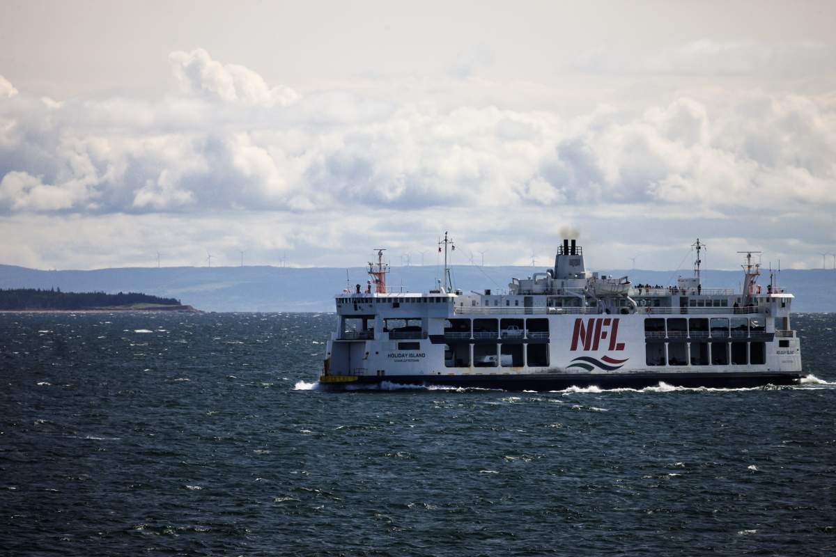 The mv Holiday Island ship of Northumberland Ferries Limited is seen crossing the Northumberland Straight between Nova Scotia and Prince Edward Island on August 26, 2017. 