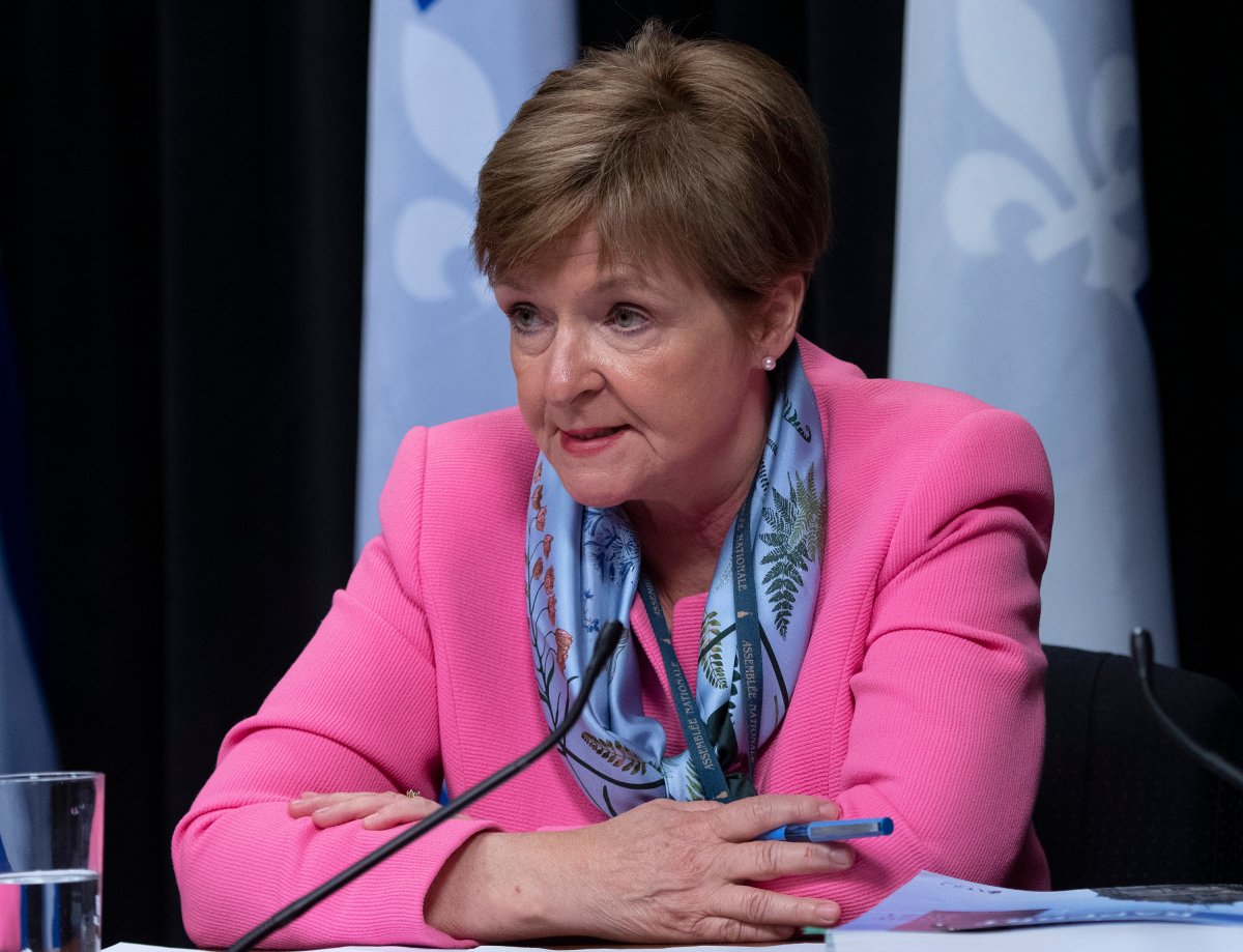 Quebec's Auditor General Guylaine Leclerc tables her report, Wednesday, June 3, 2020 at the legislature in Quebec City. 
