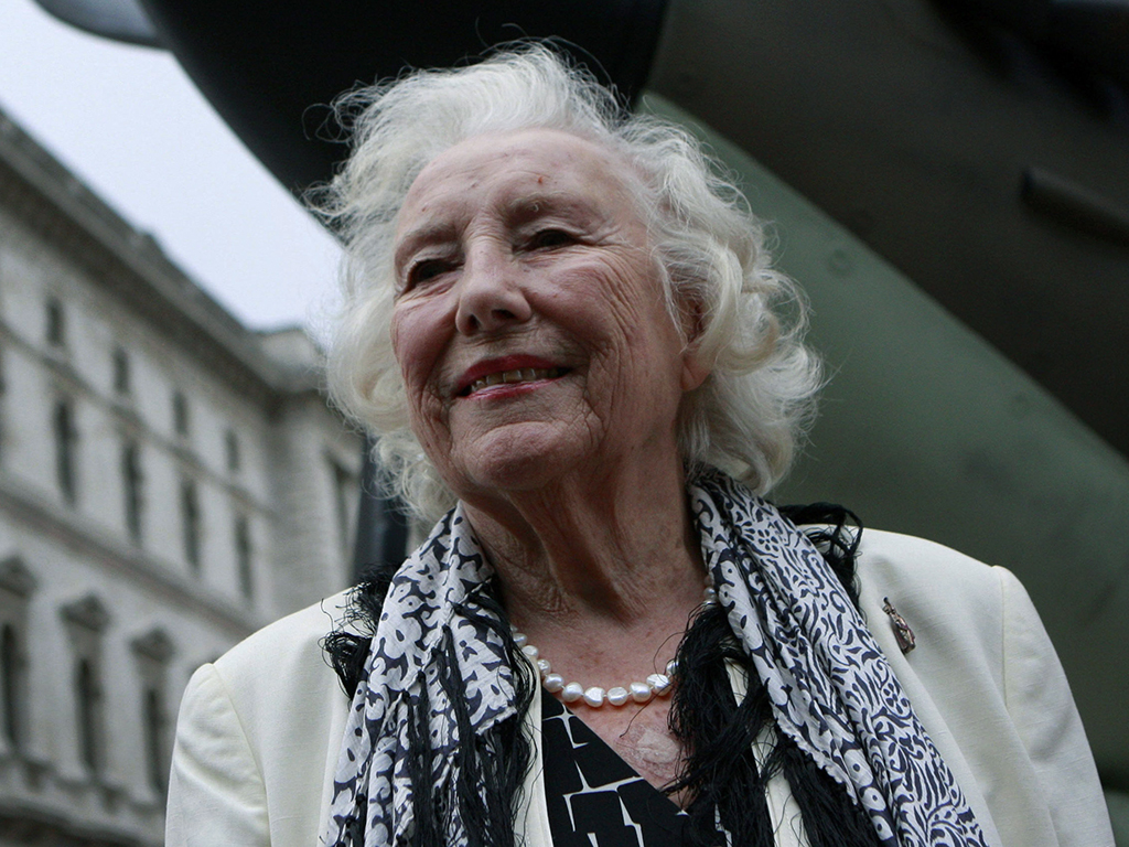 In this Friday, Aug. 20, 2010 file photo, Dame Vera Lynn attends a ceremony to mark the 70th anniversary of the Battle of Britain, in London, England.