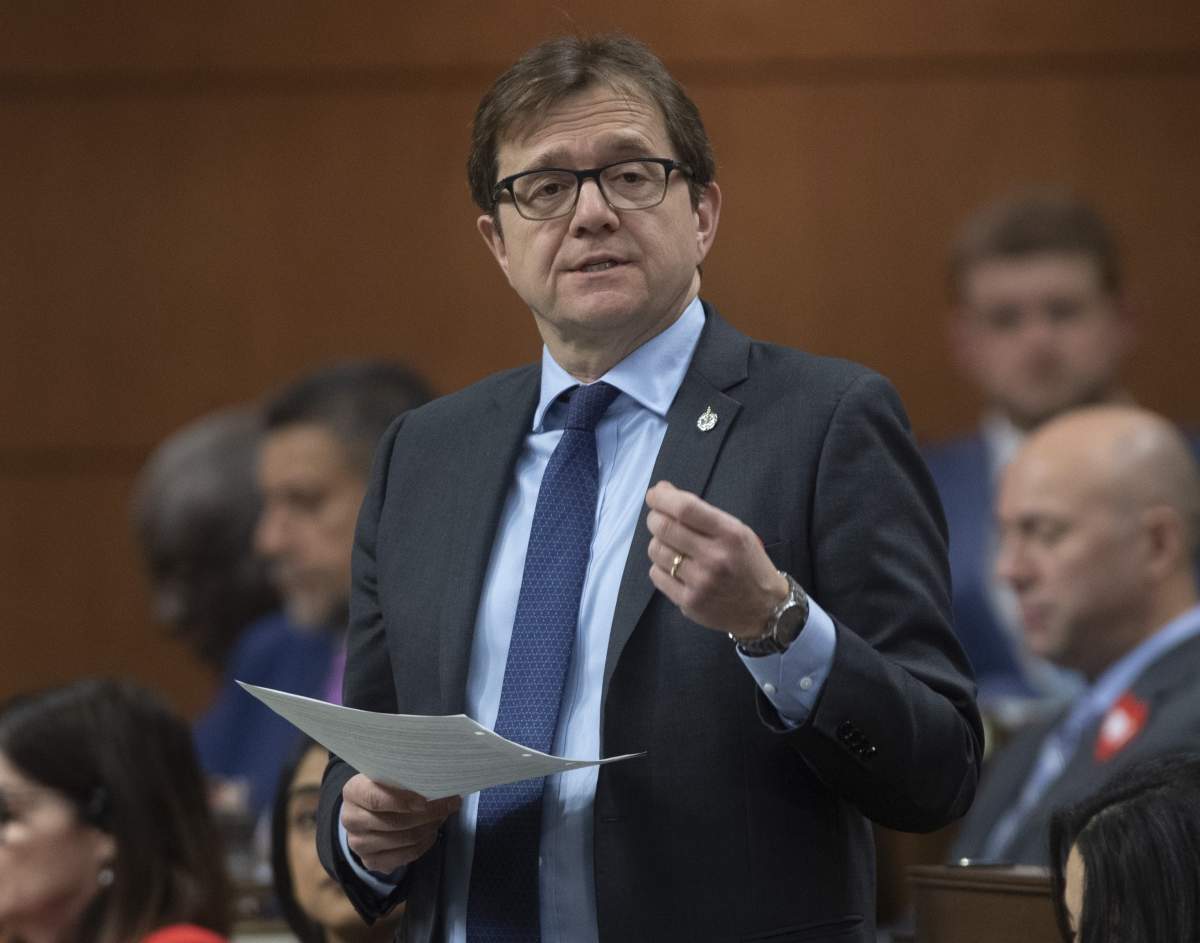 Environment and Climate Change Minister Jonathan Wilkinson responds to a question during Question Period in the House of Commons Tuesday March 10, 2020 in Ottawa.