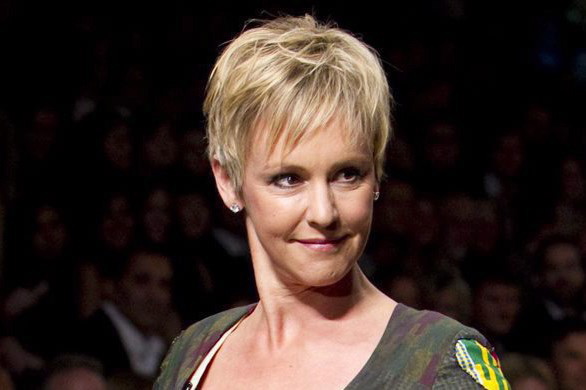 Journalist Wendy Mesley is shown during a charity show at Toronto Fashion Week in Toronto on October 22, 2010. CBC News has taken disciplinary action against journalist Wendy Mesley in light of her admission that she used a racist slur on two separate occasions during editorial meetings in the past year. 