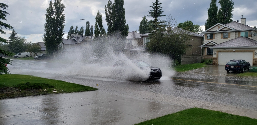 The aftermath of rain in southeast Calgary on Sunday, June 21, 2020.