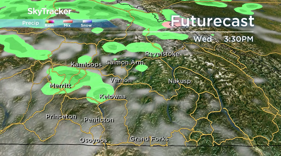 A slight chance of spotty sprinkles returns on Wednesday.