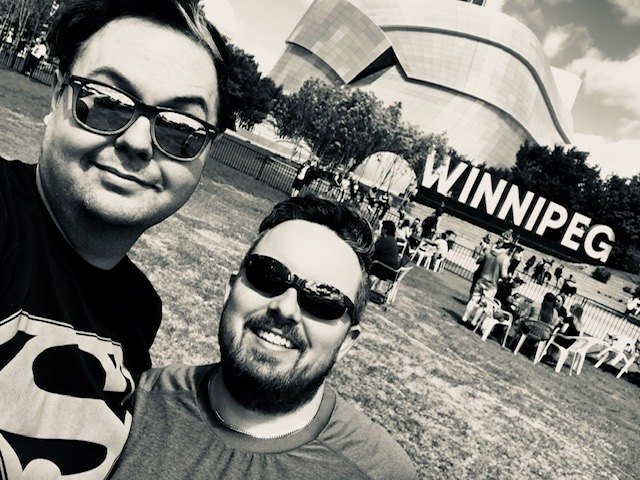 Michael Laducer (left) and his partner Jeremy Ernst are separated by the Canadian-U.S. border.