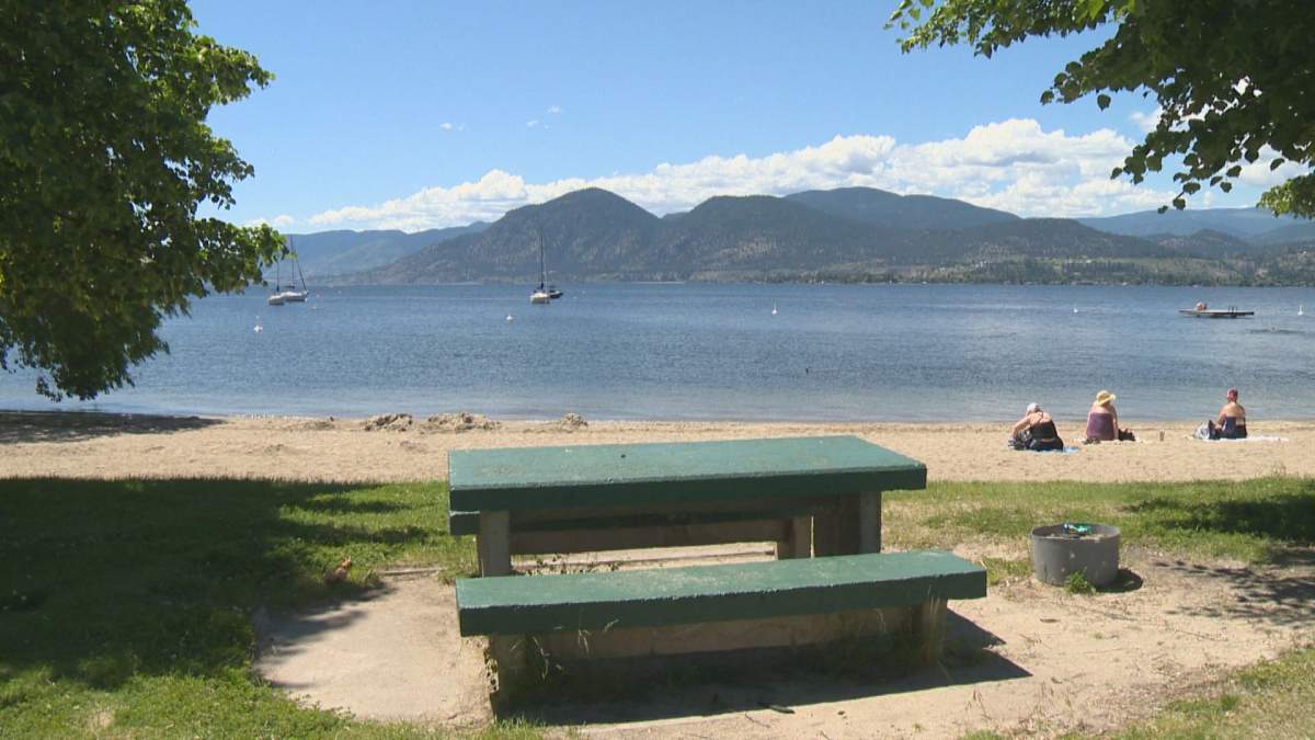 Manitou Beach and Park in Naramata was the scene of a near drowning last Wednesday when a toddler was found floating head down.