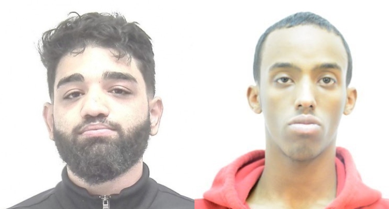 Photos showing 22-year-old Mehdi Al Khouzaii (left) and 27-year-old Mahad Sayid Haji Barakobe (right) were released by Calgary police on Thursday, June 11, 2020. 