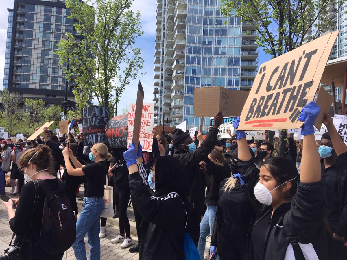 More than 1,500 Calgarians fill streets in 2nd protest in wake of George Floyd’s death - image