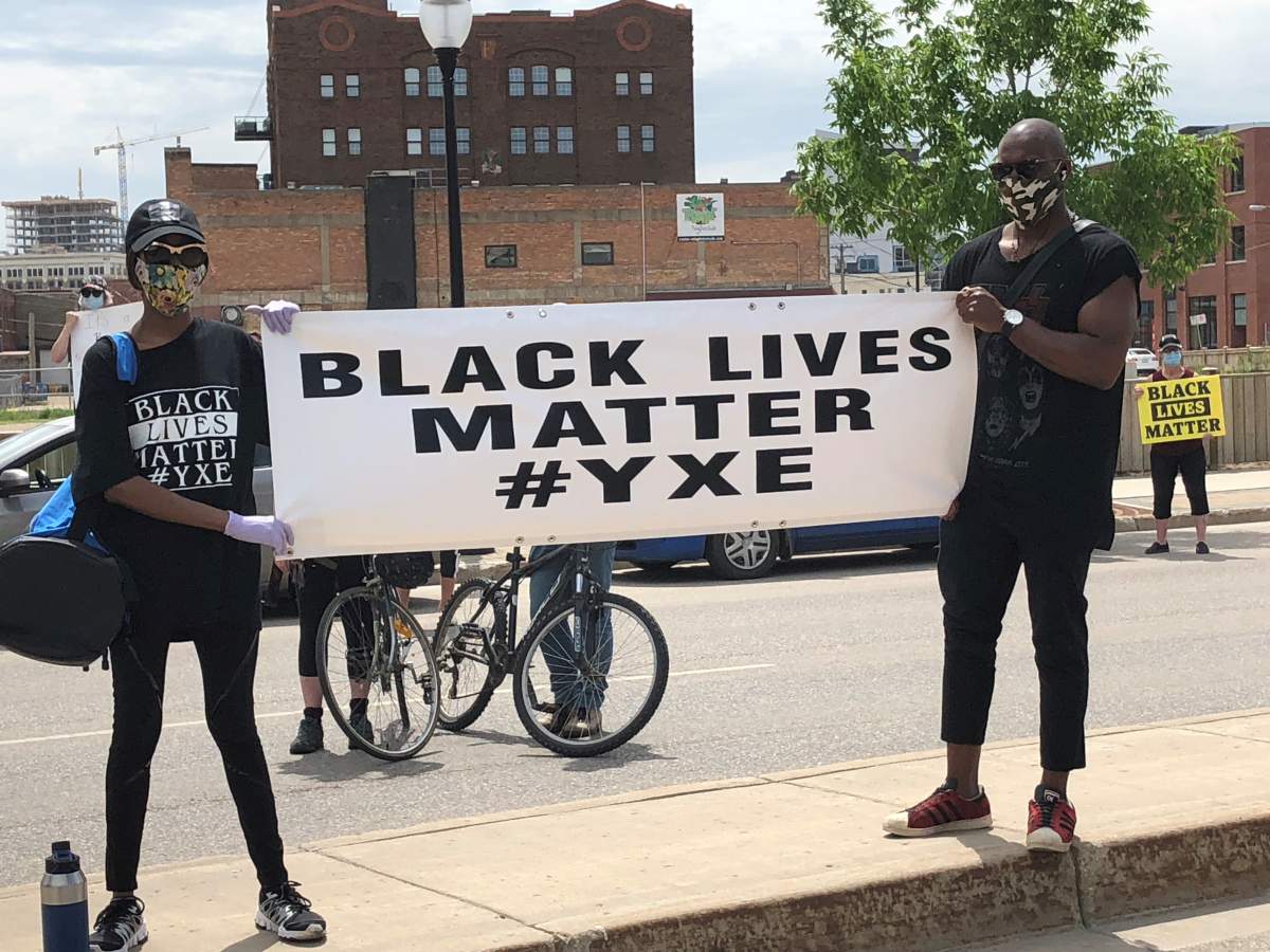 Saskatoon Police tweeted there were a thousand people at the march on Saturday.