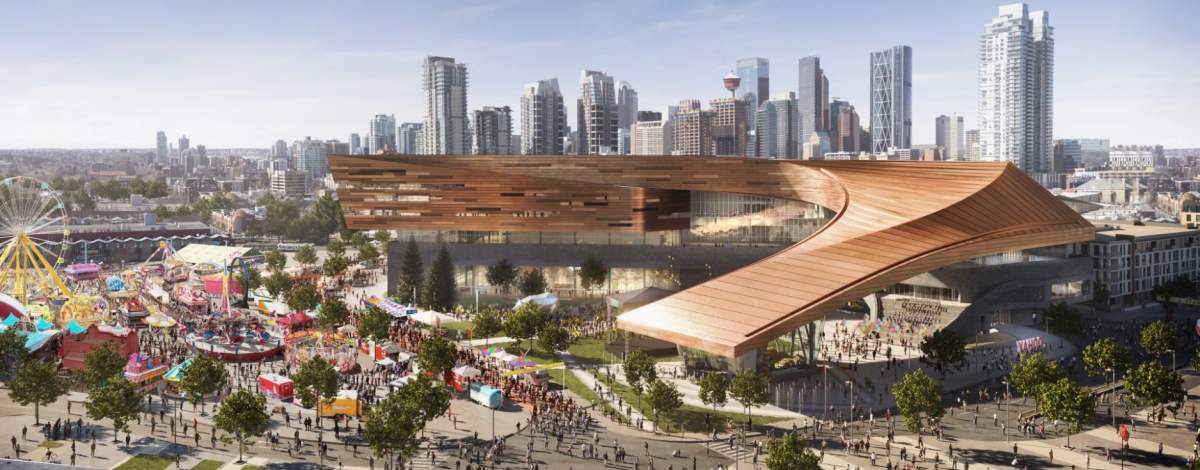 The Calgary Stampede and Calgary Municipal Land Corporation have released this artist’s rendering showing the design of the $500-million BMO Centre expansion.