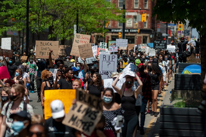 The March For Change protest against anti-black racism and police brutality. The Toronto march was one of several taking place in other Canadian cities all on June 5, 2020.