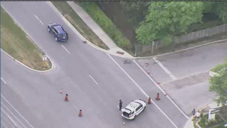 Cyclist in life-threatening condition after being struck by vehicle in Richmond Hill.