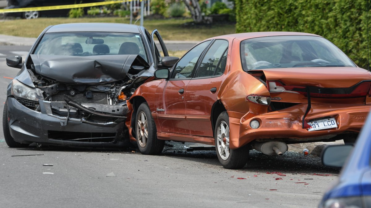 A car crash implicating three cards in Chateauguay Monday night.