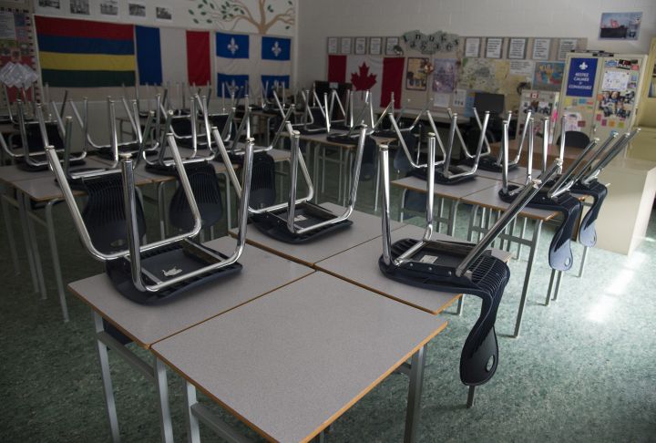 A file photo of an empty classroom. 