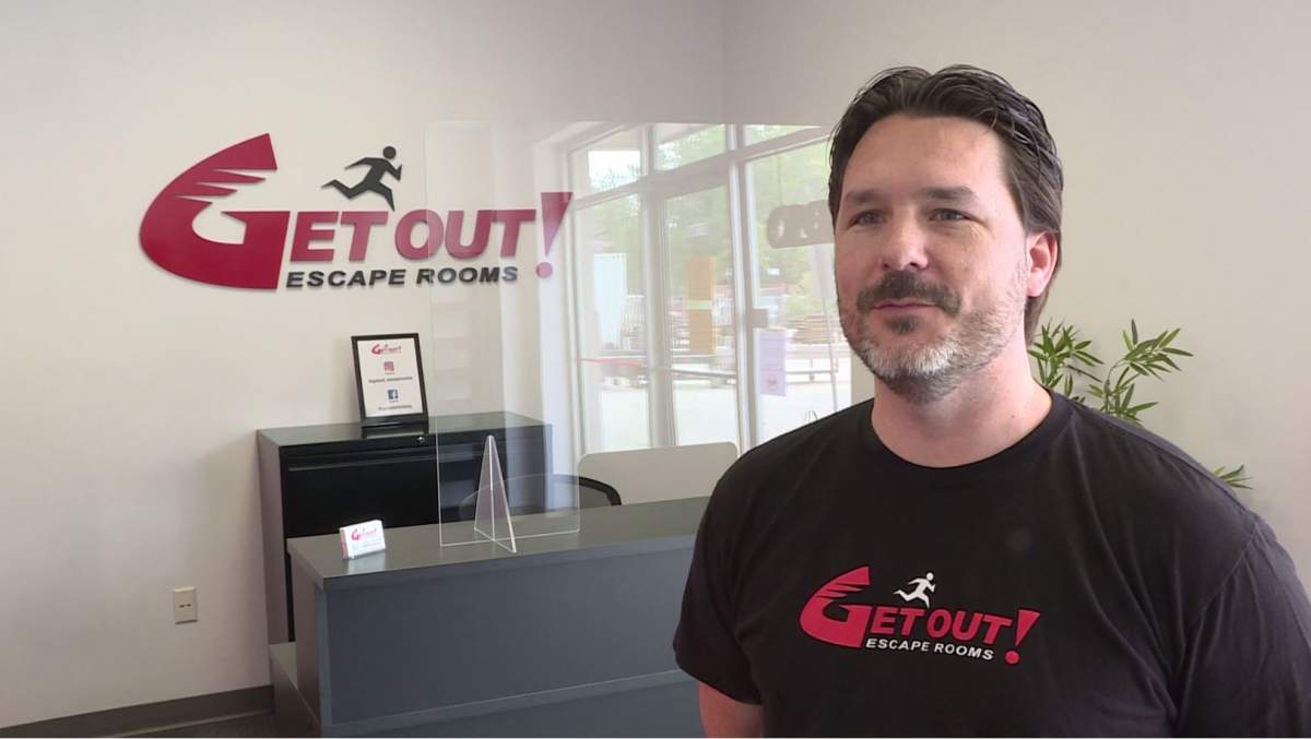 Joey Sabourin, the owner of 'Get Out! Escape Rooms' on Des Meurons Street.