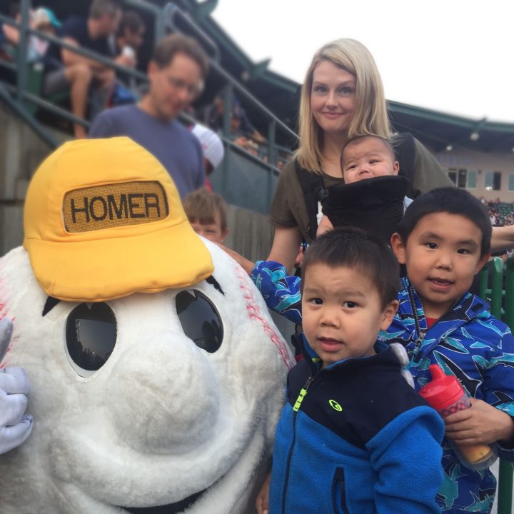 Jennifer Sheckter with Rory, Jack and Levi.