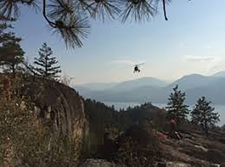 A helicopter had to be called in to the Skaha Bluffs in Penticton to rescue an injured climber on Thursday afternoon.