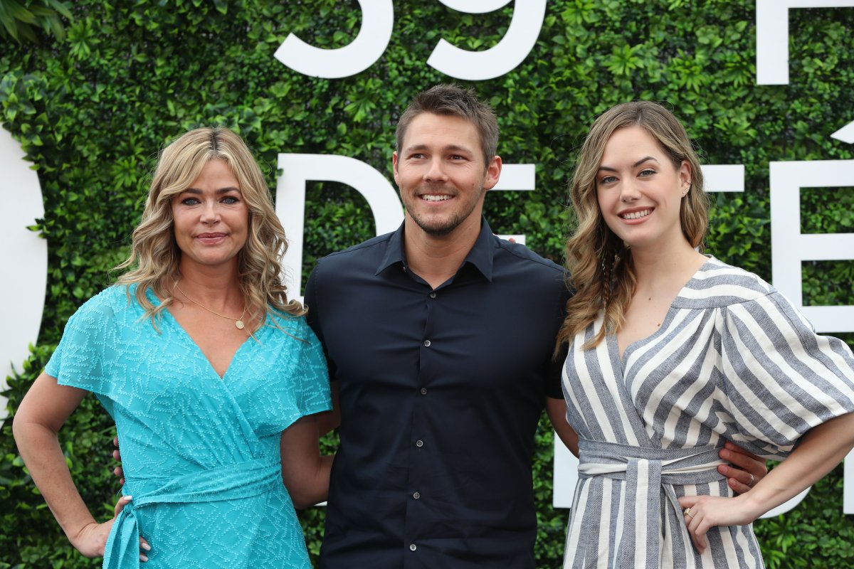Denise Richards, Scott Clifton and Annika Noelle pose during a photo call for the TV show 'The Bold and the Beautiful' as part of the 59th Monte-Carlo Television Festival on June 16, 2019 in Monaco. 