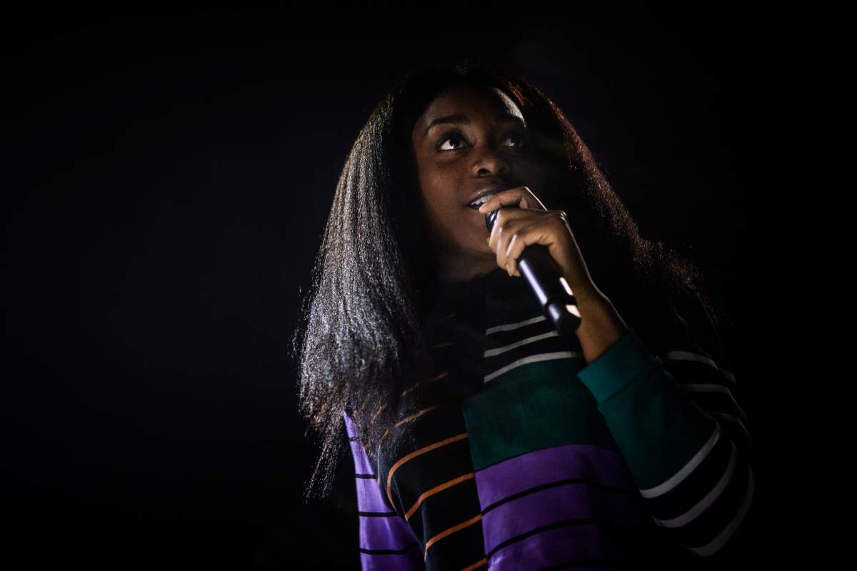 Noname performs a live concert at VEGA in Copenhagen, Denmark on Apri 6, 2019.
