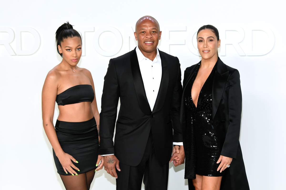 (L-R) Truly Young, Dr. Dre and Nicole Young attend the Tom Ford AW20 Show at Milk Studios on Feb. 7, 2020 in Hollywood, Calif. (Photo by Mike Coppola/FilmMagic)