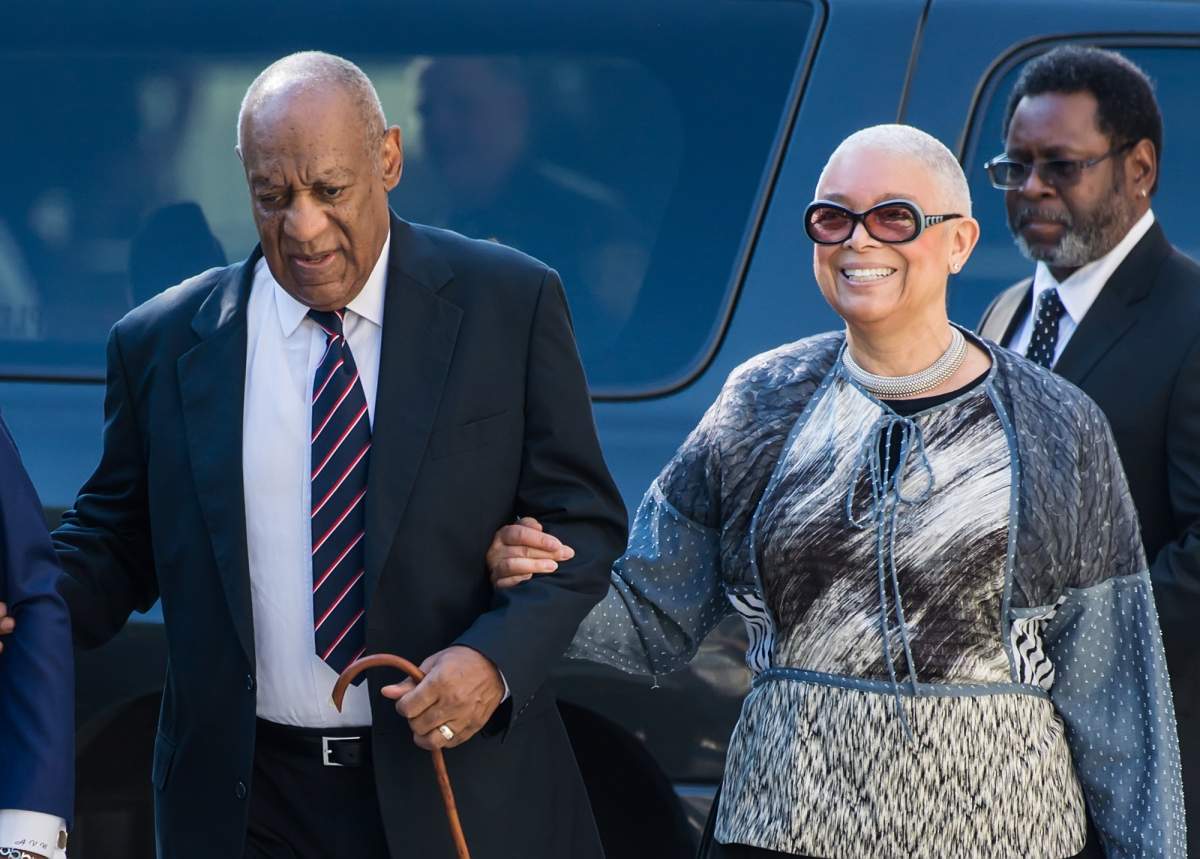 Actor Bill Cosby and wife Camille Cosby arrive at Bill Cosby's trial at the Montgomery County Courthouse on June 12, 2017 in Norristown, Pa.