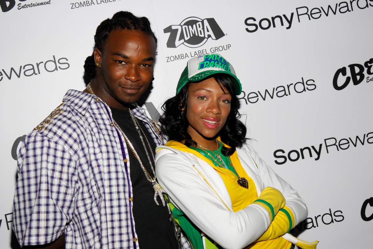 Recording artists Huey (L) and Lil Mama arrive at Chris Brown's Birthday Bash at Avalon May 06, 2007 in New York City. 