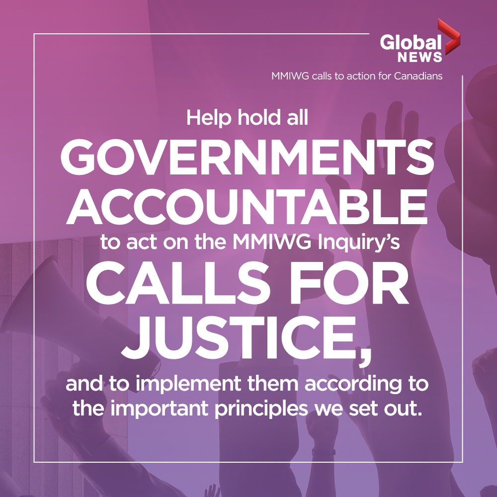 One of the MMIWG inquiry’s 231 recommendations. (Graphic: Laura Whelan/Global News)