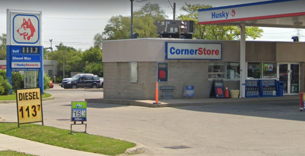This Husky gas station at 220 Centennial Parkway N in Hamilton was closed after a positive COVID-19 case. 