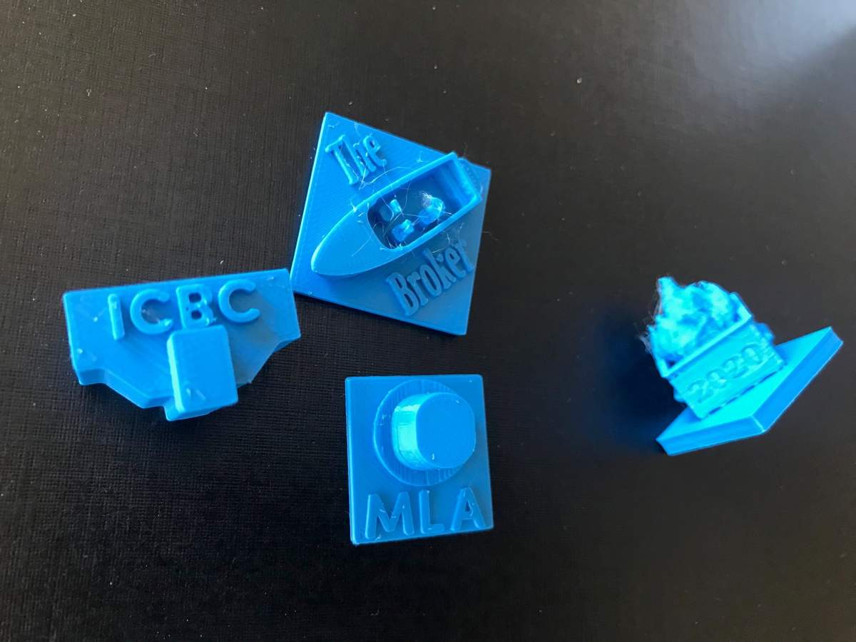 A politician, broker, ICBC employee and dumpster fire are all included as pieces for ICBC Monopoly.